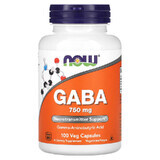 Gaba, 750 mg, 100 vegetarische Kapseln, Now Foods