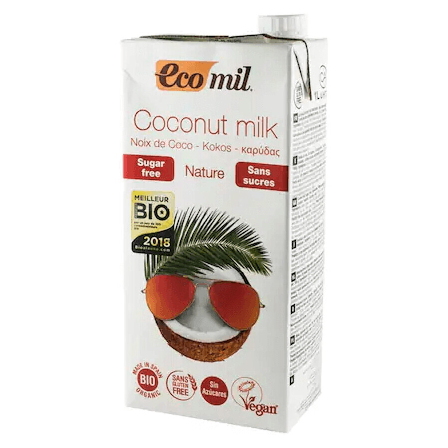 Bautura vegetala Bio de cocos neindulcita, 1 L, Ecomil