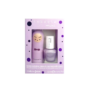 Kindergeschenkset Lippenbalsam mit Marshmallow-Duft & Nagellack auf Wasserbasis mit Johannisbeerduft, Inuwet, 2 Stück