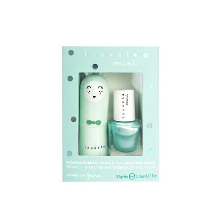 Children's gift set lip balm & water-based nail polish with apple scent, Inuwet, 2 pcs