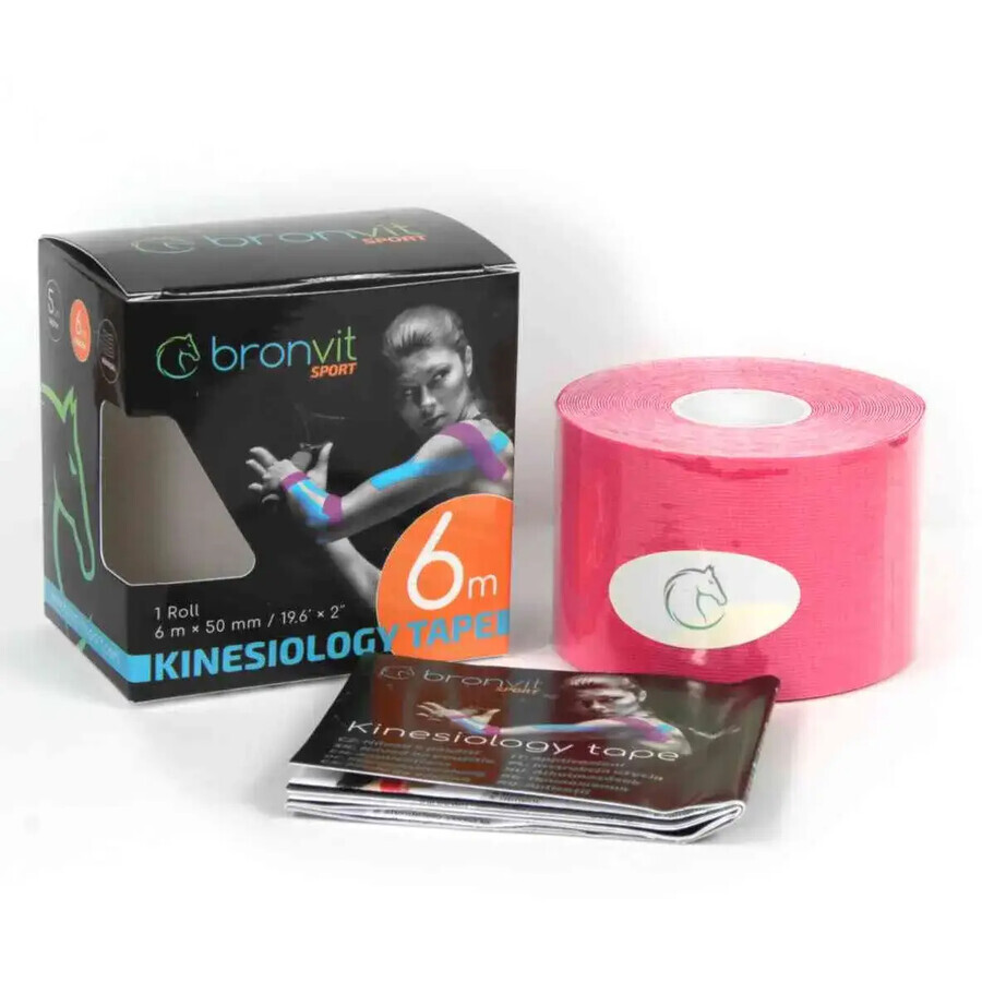 BronVit Sport Kinesio Tape rosa classico 5cmx6m