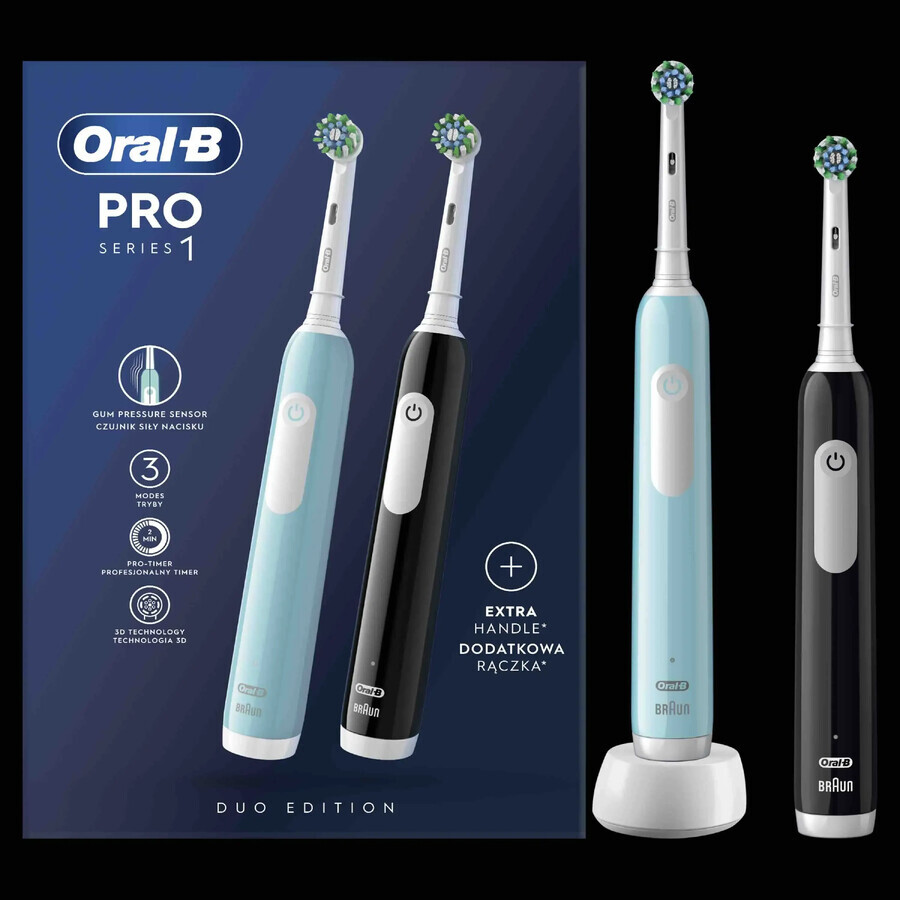 Oral-B EK Duo Pro Serie 1 Nero e Blu Caraibi