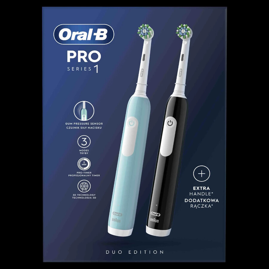 Oral-B EK Duo Pro Serie 1 Nero e Blu Caraibi