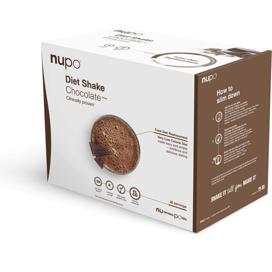 Nupo dieetdrank poeder - chocoladesmaak 30 stuks