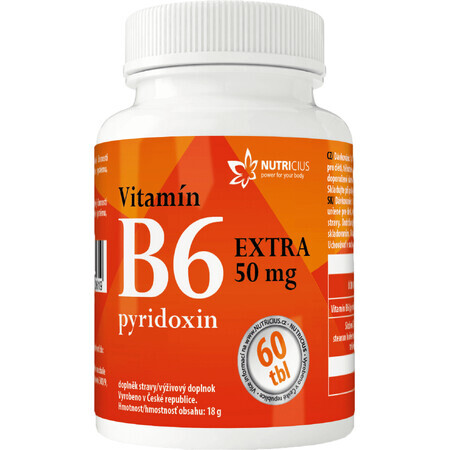 Nutricius Vitamin B6 EXTRA - Pyridoxin 50 mg 60 Tabletten