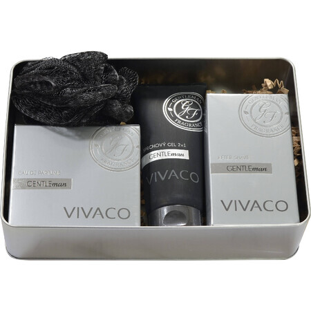 Vivaco Confezione regalo Gentleman silver edition - EDP 50ml + gel doccia 200ml + dopobarba 100ml + 1x regalo