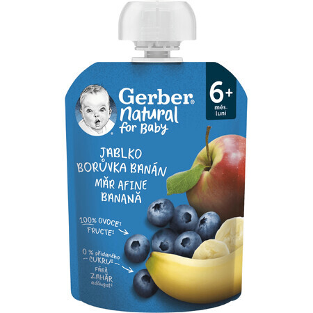 Gerber Natural apple, blueberry and banana bag 6m+ 90 g