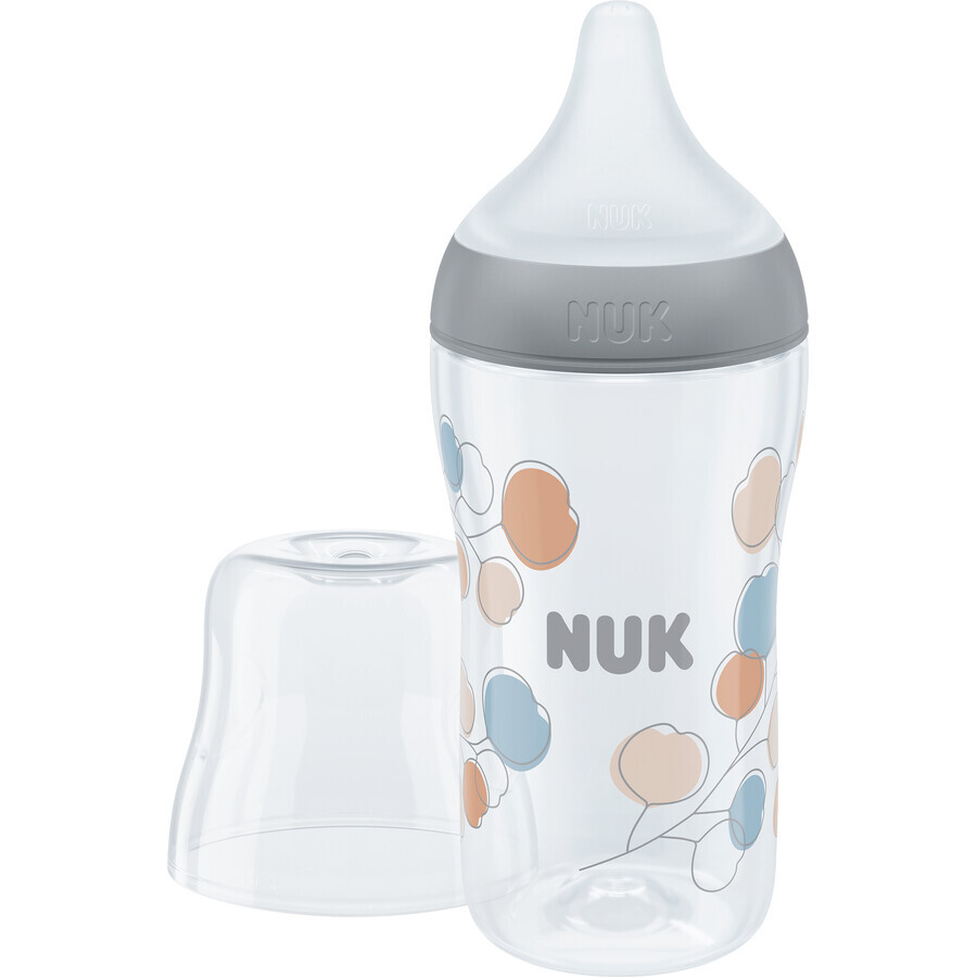 Nuk Perfect Match bottle with temperature control, gray 260 ml