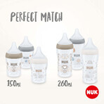 Nuk Perfect Match bottle with temperature control, gray 260 ml