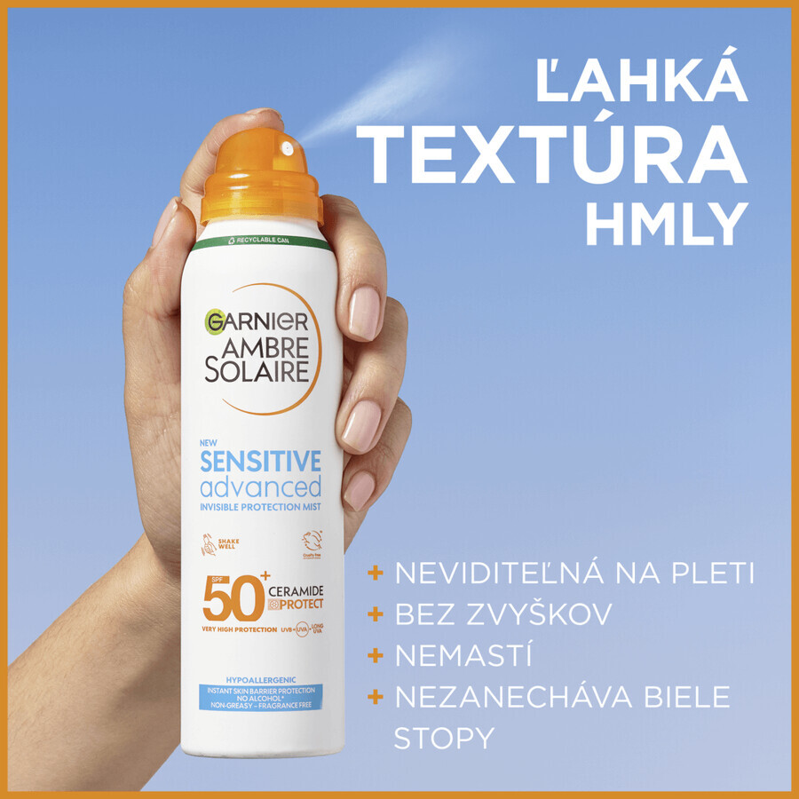 Garnier Ambre Solaire Solaire Sensitive Advanced Protective Mist, very high protection, slightly sensitive skin, SPF 50+, 150 ml