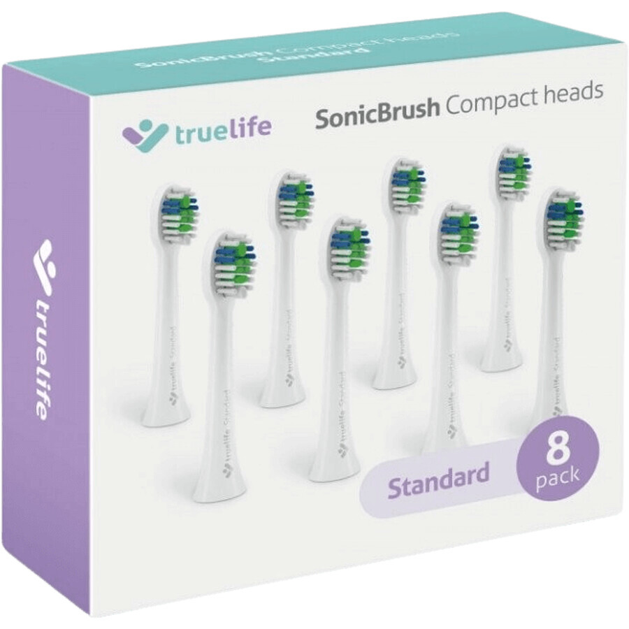 TrueLife SonicBrush SonicBrush Compact Heads White Testina di ricambio standard 8 pz.