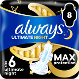 Always Ultimate Night Damenbinden (Größe 6) mit Flügeln 8 Stück