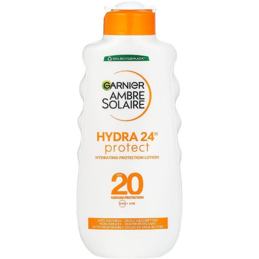 Garnier Ambre Solaire Loción de protección solar media para pieles ligeramente bronceadas con OF 20, 200 ml