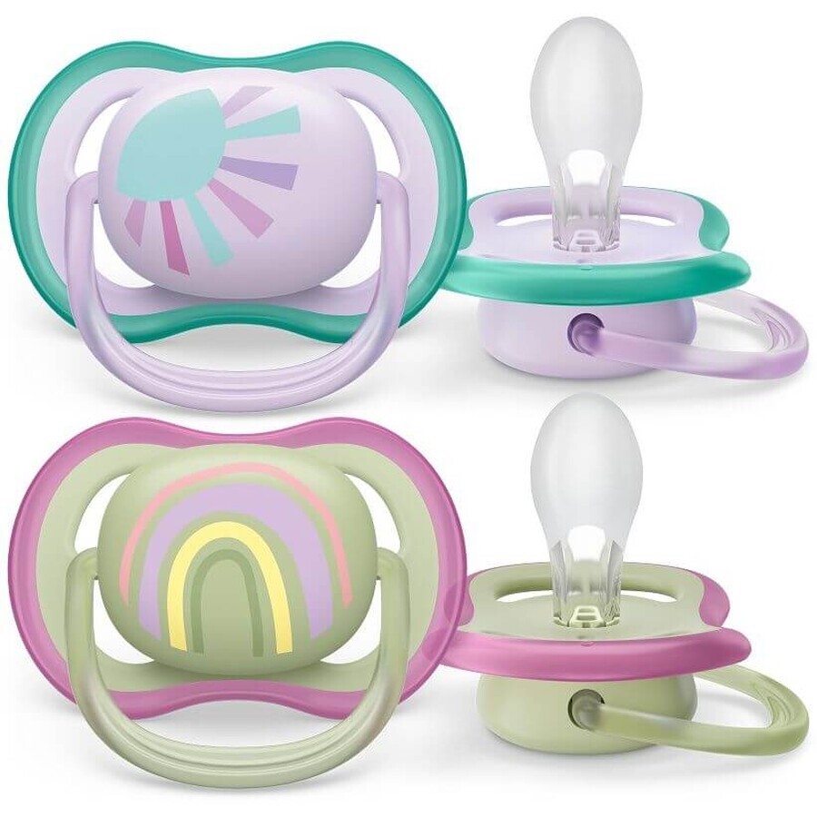 Philips Avent Ultra Air Schnuller 0-6m Mädchen (Regenbogen) 2 Stück