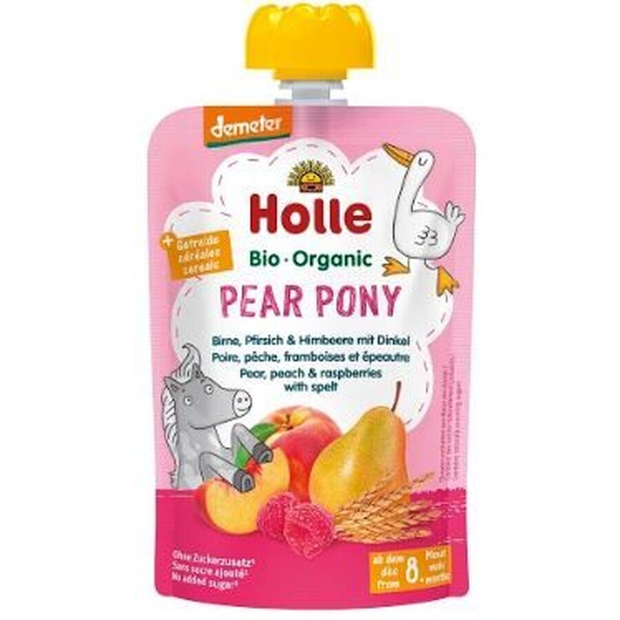 Holle Organic purée - Blue bird - Poire, pomme et myrtille avec flocons 100 g