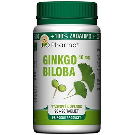 Bio Pharma Ginkgo biloba 40mg 90+90 Tabletten 180 Tabletten