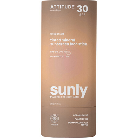 Attitude 100% Mineral Protective Mineral Tinted Face and Lip Stick (SPF30) neparfumat 20 g