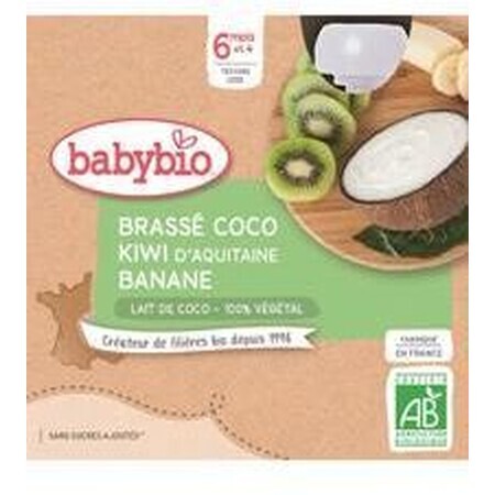 Babybio snack al latte di cocco - kiwi e banana 4 x 85 g