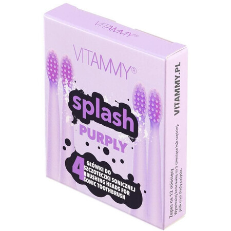 Vitammy SPLASH Ersatz-Zahnbürstengriffe lila 4 Stück