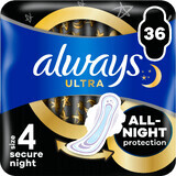 Always Ultra Secure Night Damenbinden (Größe 4) mit Flügeln 36 Stück