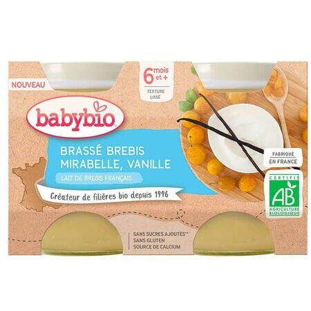 Babybio Brasserie Schafsmilch + Mirabelle + Vanille 2 x 130 g