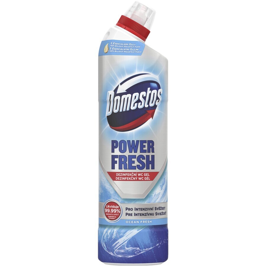 Domestos Power Fresh Ocean 700ml Domestos Power Fresh Ocean Gel per toilette