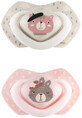 Canpol Babys BONJOUR PARIS symmetrische Silikon Schnuller Set 0-6m rosa BONJOUR PARIS 0-6m 2 St&#252;ck