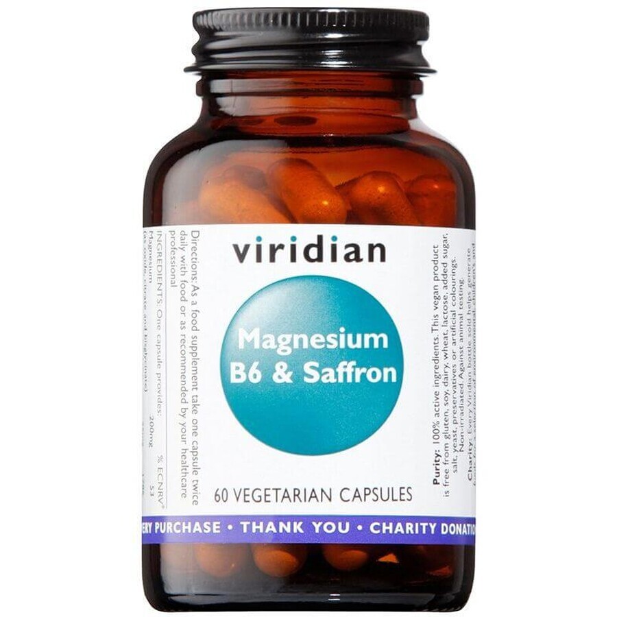 Viridian Magnesium B6 and Saffron 60 capsules