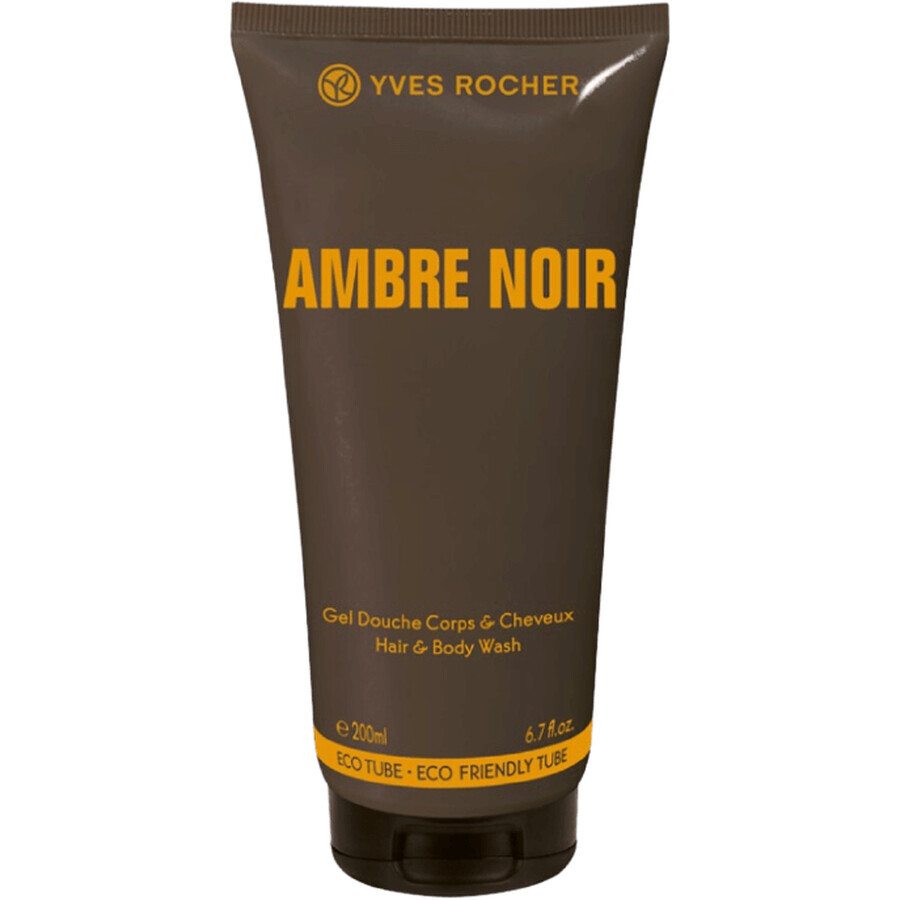 Yves Rocher Gel de duș pentru corp și păr Ambre Noir 200 ml