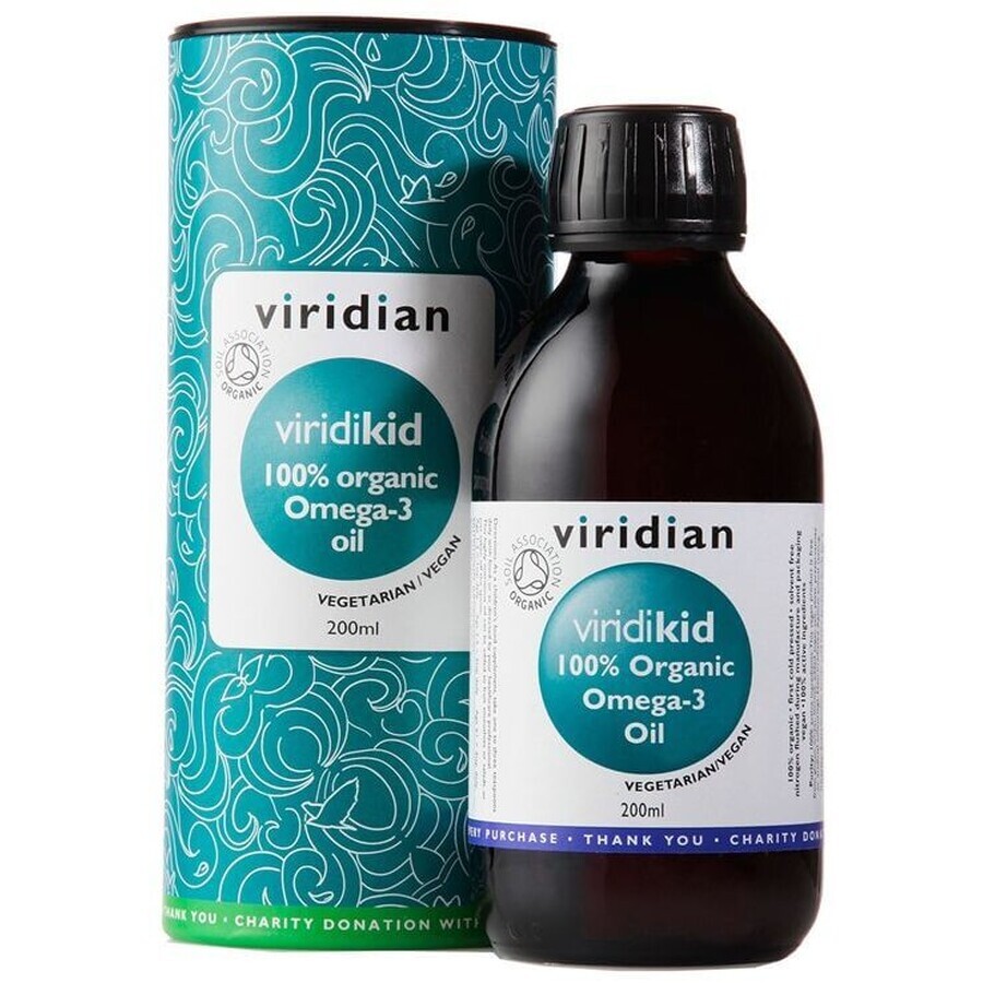 Viridian Viridikid Omega 3 Oil Organic (Ulei organic Omega 3 pentru copii) 200 ml