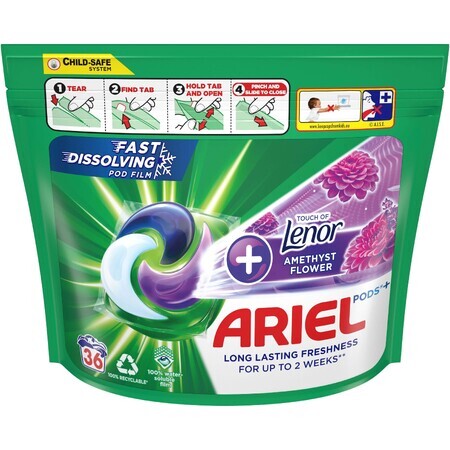 Ariel All-in-1 Pods Amethyst Bloem vloeibaar wasmiddel 36 capsules