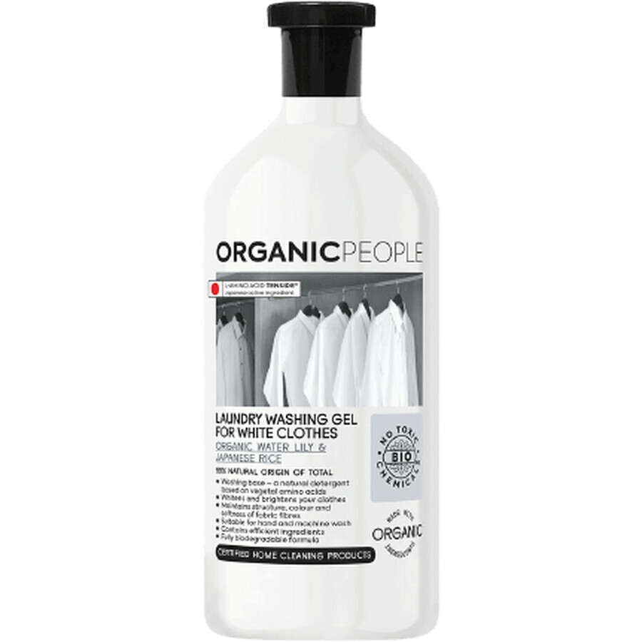 Organic People Eco Waschgel für weiße Wäsche, Wasserlilie und japanischen Reis 1000 ml