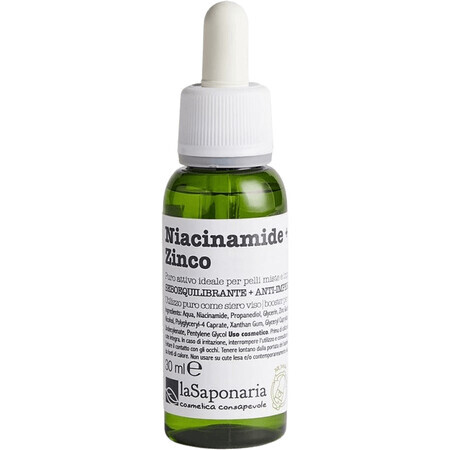 LaSaponaria Facial Serum - Niacinamidă (vitamina B3) + zinc 30 ml