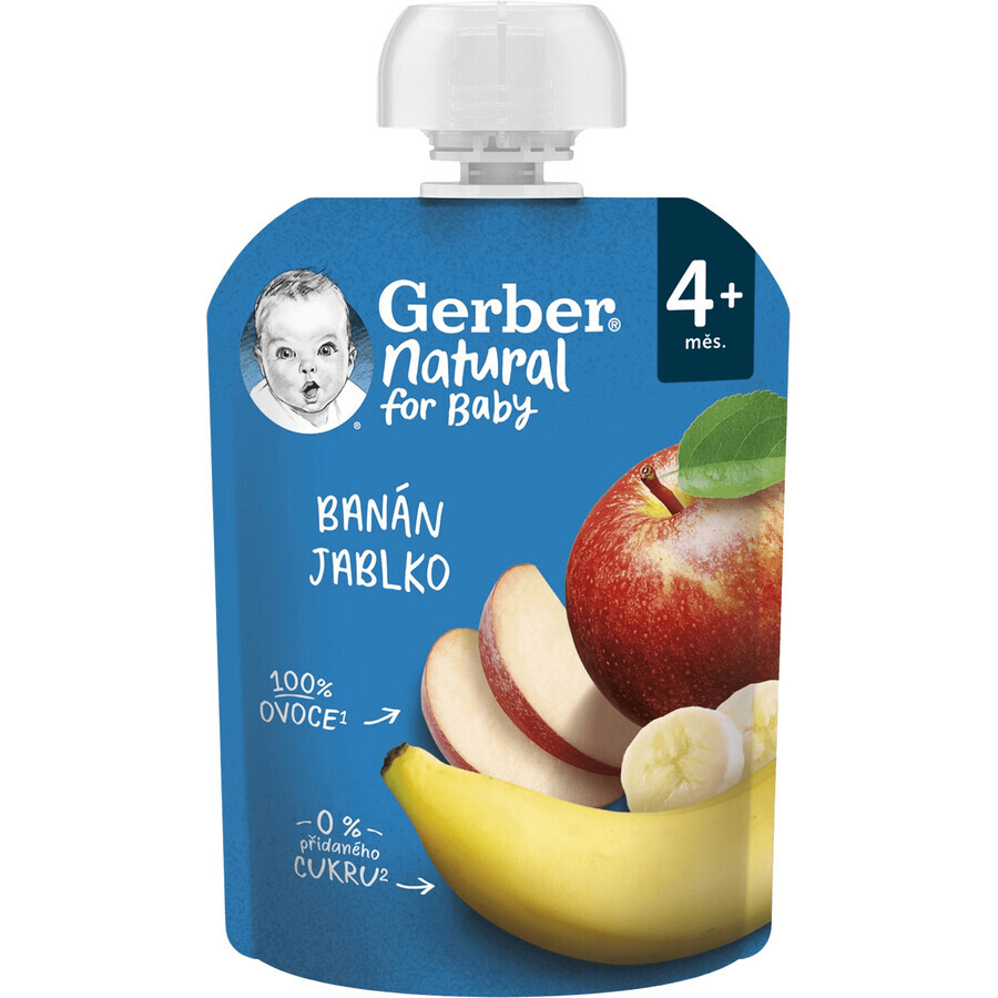 Gerber Natural pungă banană măr 4m+ 90 g