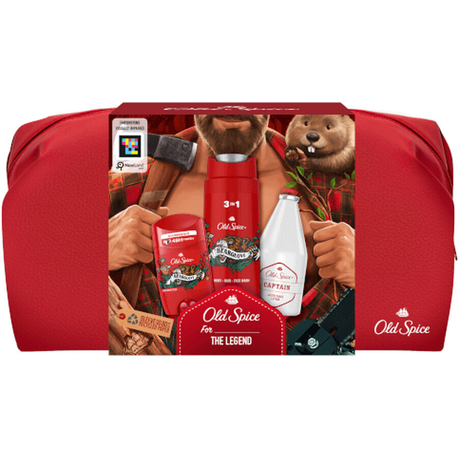 Old Spice houthakkerscosmeticaset - vaste deodorant + douchegel + aftershave