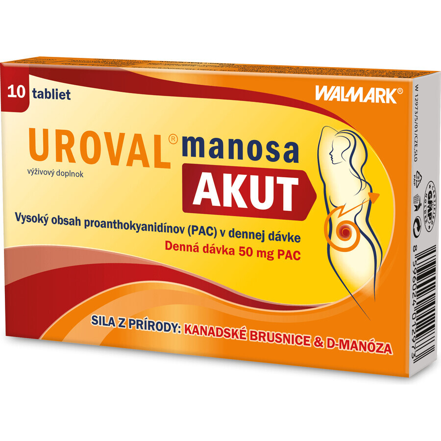 Walmark Uroval Uroval Mannose Akut 10 tablets