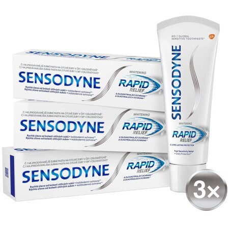 Sensodyne pastă de dinți de albire Rapid Relief Rapid Whitening 3 x 75 ml