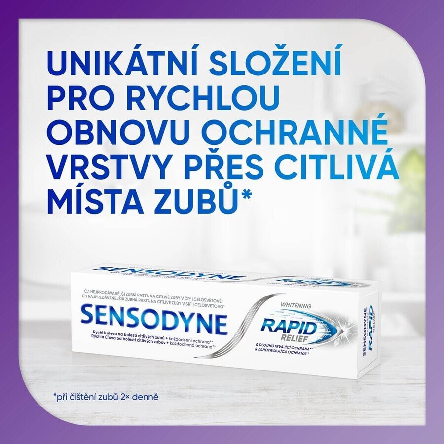 Sensodyne Rapid Relief Schnell aufhellende Zahnpasta 3 x 75 ml