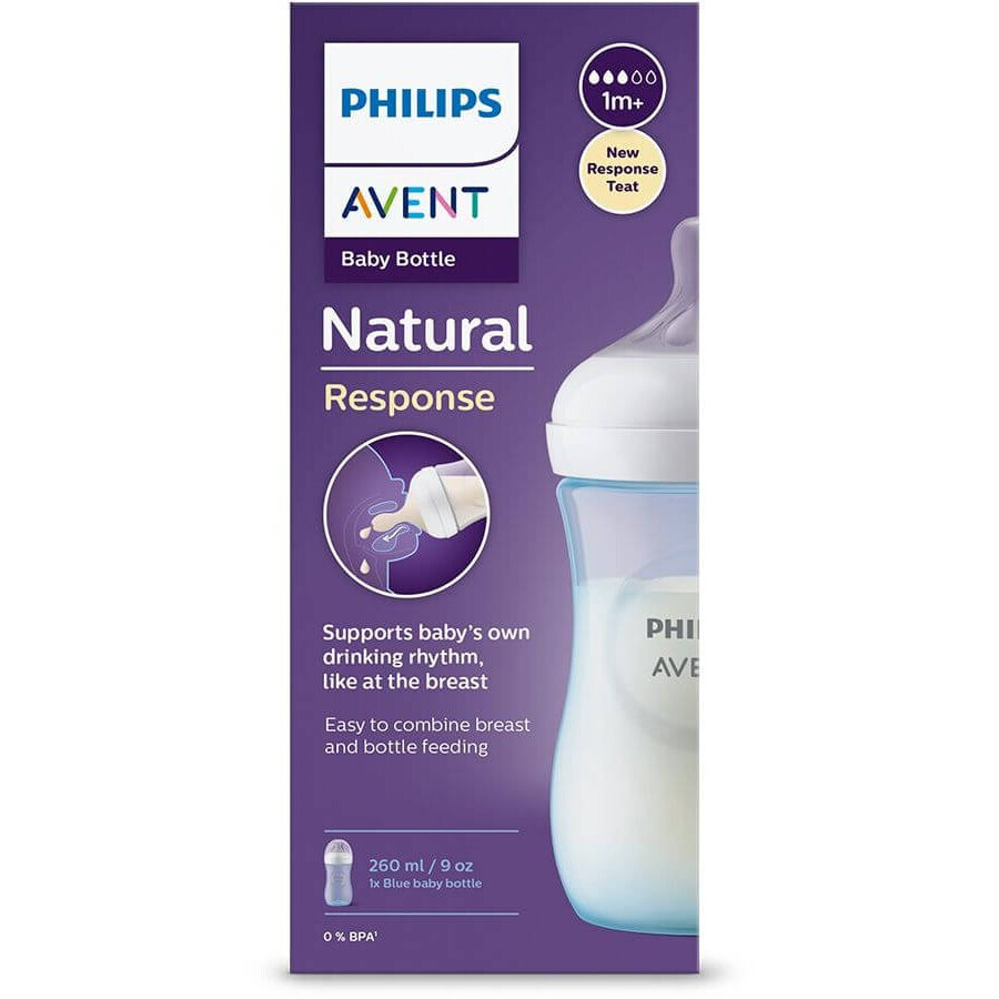 Philips Avent Natural Response Biberones 260 ml, 1m+ azul