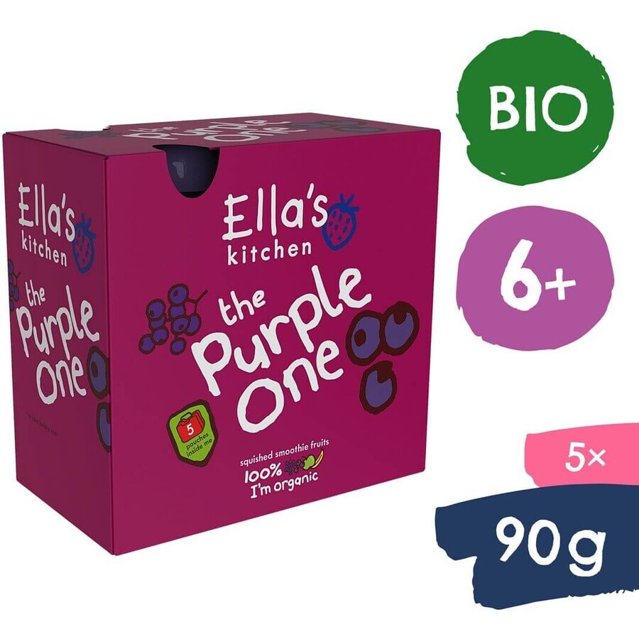 Ella's Kitchen BIO Purple One piure de fructe cu coacăze negre 5 x 90 g