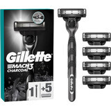 Maquinilla de afeitar Gillette Mach3 Charcoal + 5 cabezales de afeitado