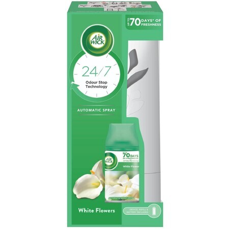 Airwick Difuzor automat Freshmatic alb cu flori albe de frezie 250 ml reîncărcare