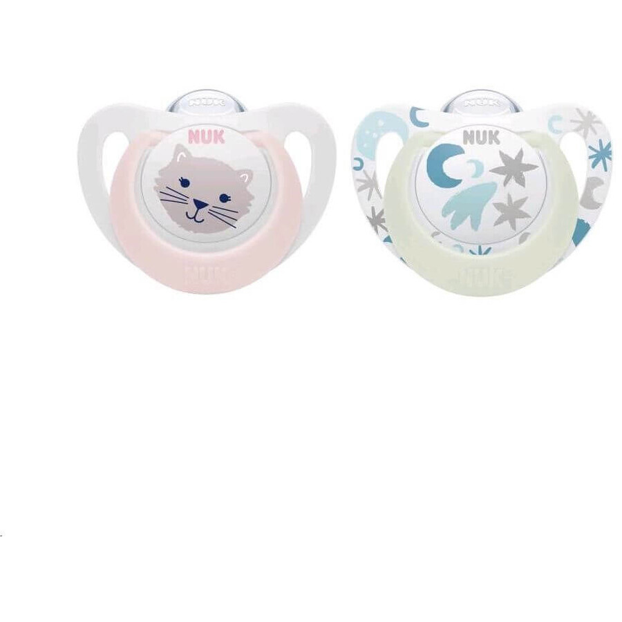 Nuk Succhietto Star Day & Night 0-6 m 2 pz.