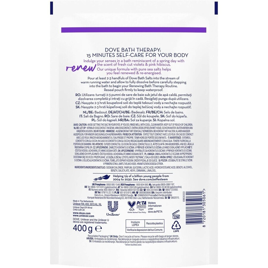 Dove Bath Therapy Renew Badesalz 400 g