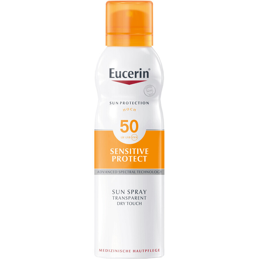 Eucerin Spray de protecție solară transparent Dry Touch Sensitive Protect SPF 50 200 ml