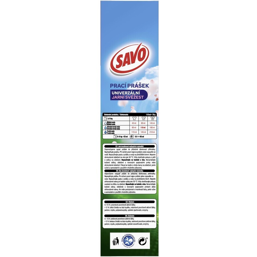 Savo Universal Spring Spring Freshness Waschpulver 4,9 kg