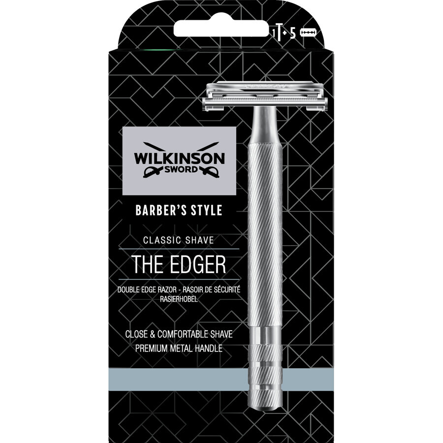 Wilkinson Sword Aparat de ras pentru bărbați, cu margine dublă, din metal de epocă