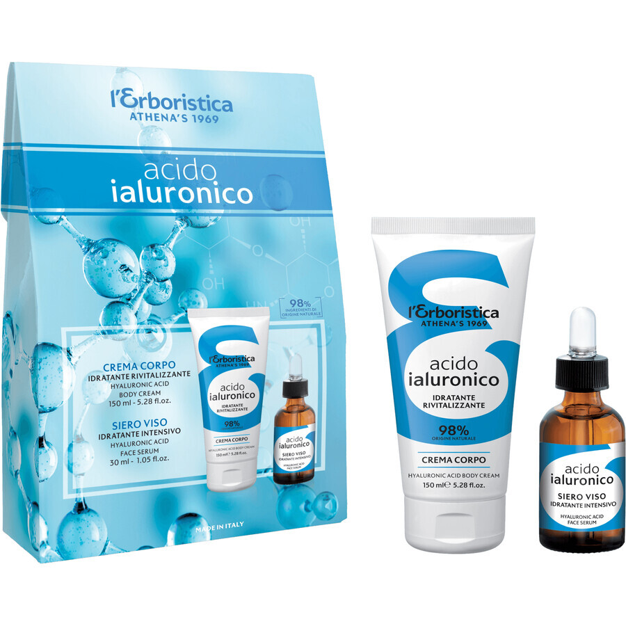 Erboristica Hyaluronic cuidado hidratante y revitalizante - crema corporal, suero para la piel 2 uds.