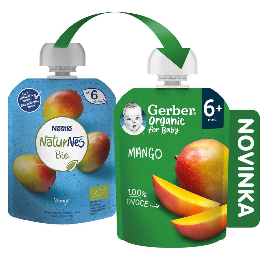 Gerber Organic mango pouch 100% ORGANIC 6m+ 16 x 90 g