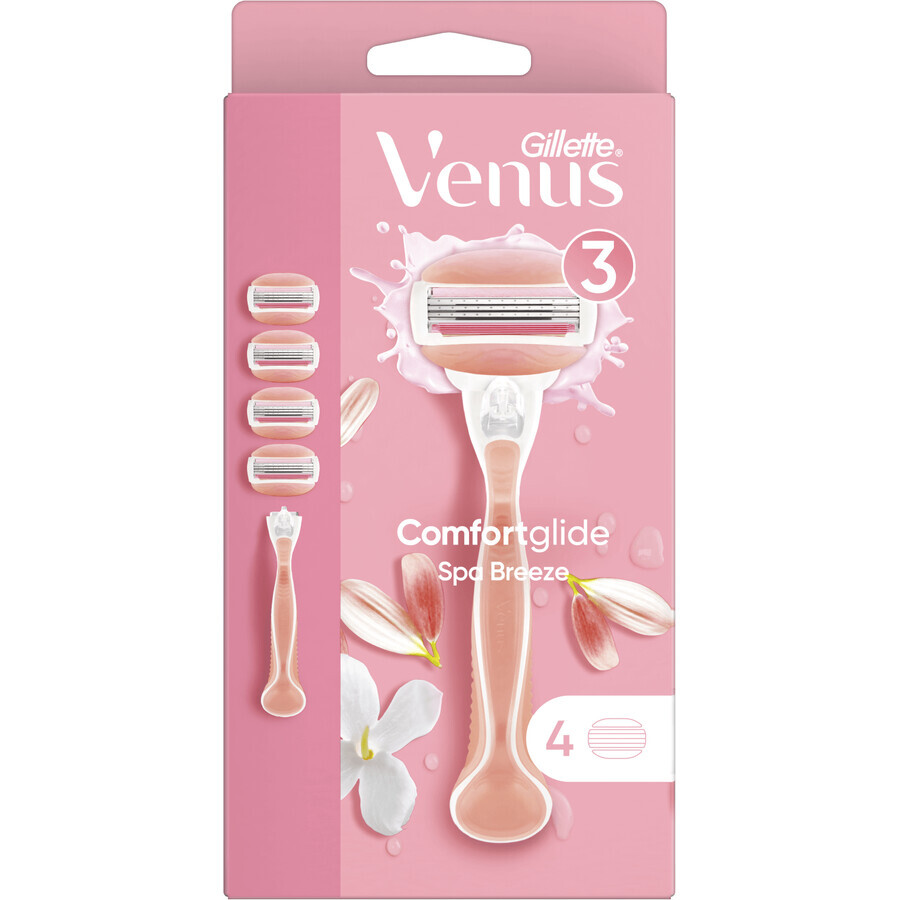 Gillette Venus Venus ComfortGlide Spa Breeze Rasierer + 4 Scherköpfe